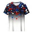 thumbnail image 4 of QUNYINEY Short Sleeve Women Shirts Casual Independence Day Crew Neck Tops Loose Summer Pullover Tops for Women, 4 of 5
