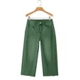 thumbnail image 6 of Womens Capri Pants,Denim Capris for Women Pull on Elastic Waist Cropped Pants Wide Leg Jean Pants Capri Denim Jeans with Pockets, 6 of 9