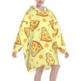 thumbnail image 2 of Cheese,Women's Oversized Wearable Blanket Hoodie, Blanket Sweatshirt,Flannel Pullover Blanket, 2 of 9