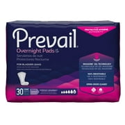 Prevail Overnight Absorbency Incontinence Bladder Control Pads, 30 Count
