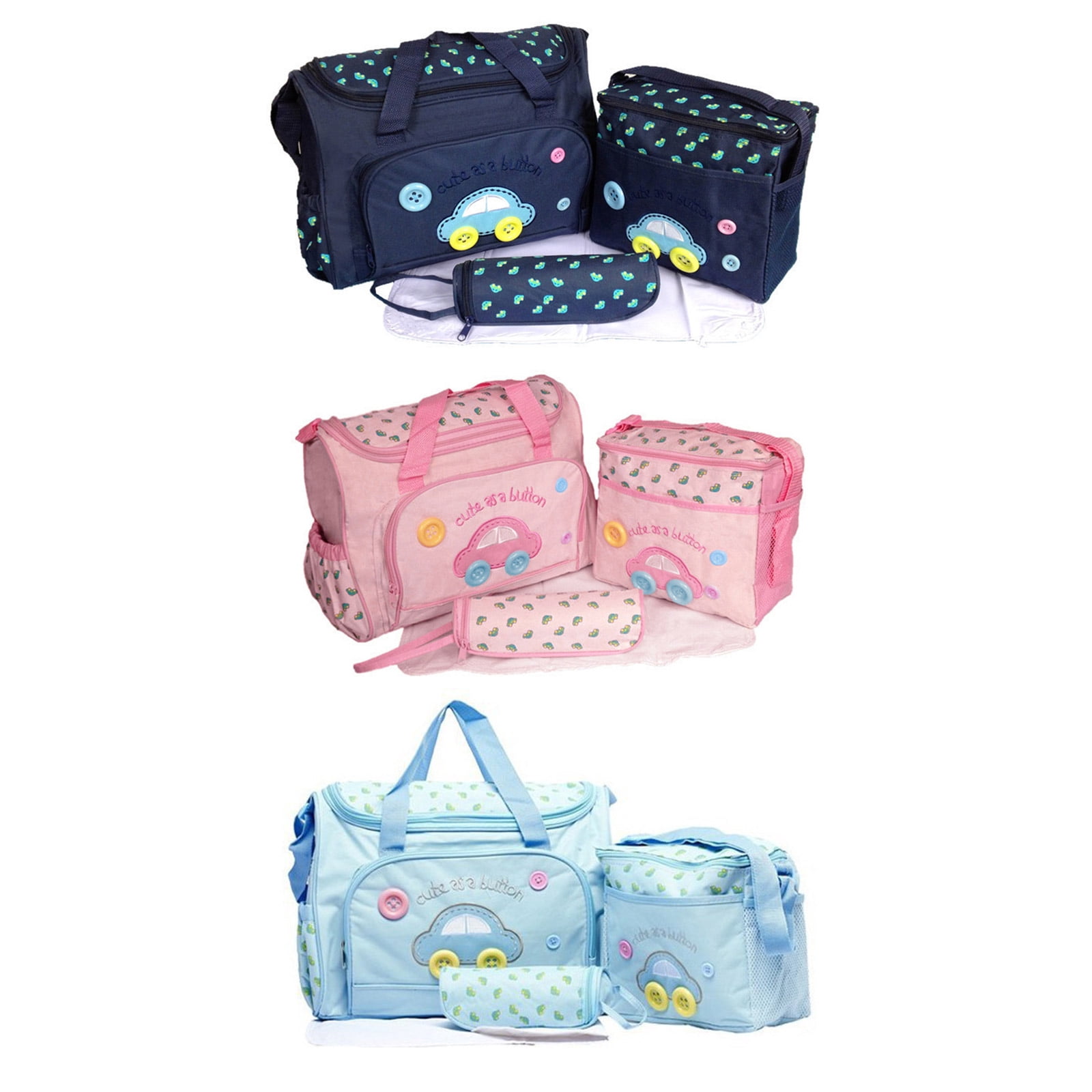 Pack of 4 Baby Changing Bag Set Portable Baby Diaper Bags with Multiple Compartments and Comfortable Straps