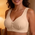 thumbnail image 2 of Aezemi Womens Front Closure Bras Plus Size Push up Wireless Lightweight Supportive Brassiere Older Women V Neck Thick Straps Comfy Everyday Bralette with No Underwire 40, 2 of 9