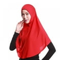 thumbnail image 3 of Balems Red Muslim Headscarf Crystal Hemp Cloth Scarf Breathable On-Islamic Solid Color Long Kerchief, 3 of 3