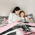thumbnail image 5 of Manfei Elegance Dress Bedding Comforter Set for Girls, Modern Pink Fashion Twin Comforter Sets, Romantic Eiffel Tower Reversible Bedding Set, Ultra Soft Home Decor, 2pcs, 5 of 8