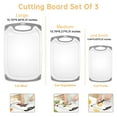 thumbnail image 4 of GPED 3-Piece Plastic Cutting Board Set, Durable Cutting Boards for Kitchen with Non Slip Handles and Juice Groove, Ideal Chopping for Meat, Vegetables and Fruits, Ideal Kitchen Gifts, Gray, 4 of 7