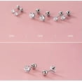 thumbnail image 4 of K-KED Gold Plated 925 Sterling Silver Screw Back Stud Earrings Clear Crystal Studs-Gold-4 mm, 4 of 8