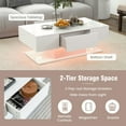 thumbnail image 7 of Demi Bonn Coffee Table, LED Coffee Table, Modern LED Coffee Table with 20 Color LED Lights and 2 Storage Drawers, for Living Room, Reception Room, White, 7 of 7