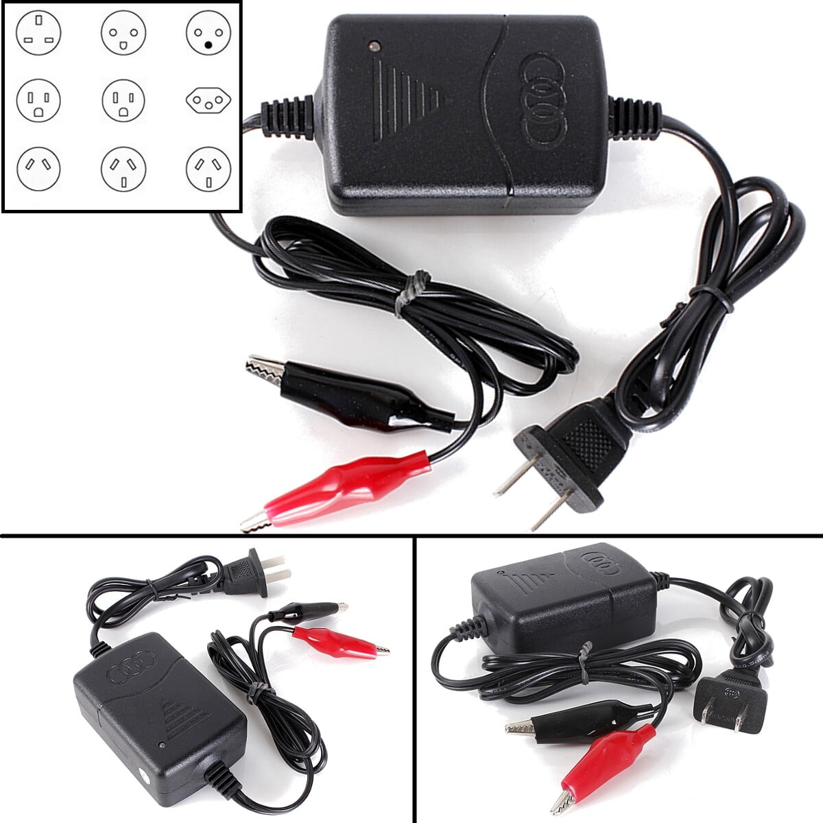 2Pcs Auto Car Motorcycle ATV 12V 1.25A Smart Battery charger Charger