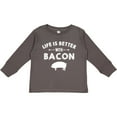 thumbnail image 3 of Inktastic Life's Better With Bacon Boys or Girls Long Sleeve Toddler T-Shirt, 3 of 5