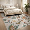 thumbnail image 3 of ODIKA 8'x10' Washable Area Rug Durable, Non-Slip Earthy Floral Botanical Design Vintage Inspired Natural Tufted Motif for Living Room, Under Sectional, Family, 3 of 7