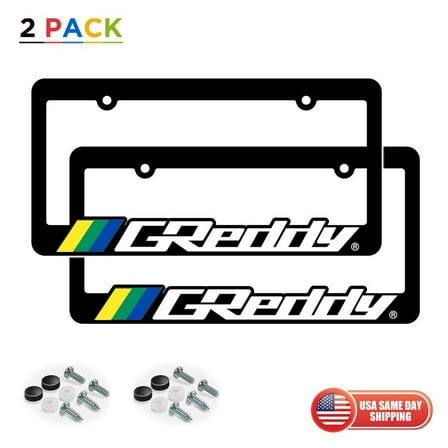 2x Greddy 3D License Plate Front or Rear License Plate Frame Cover Decorate Gift