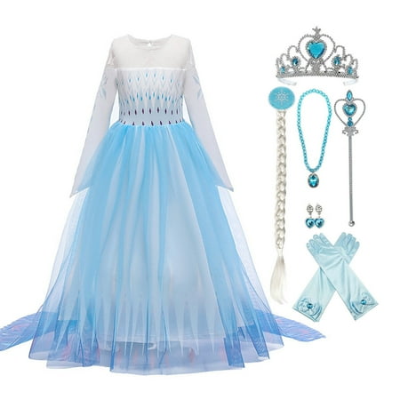 KAWELL Princess Dress Christmas Fancy-Dress Costume with Accessories for Child Girls 4/5