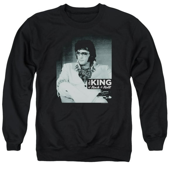 Trevco ELV860-AS-1 Elvis Presley & Good to Be Adult Crewneck Sweatshirt, Black - Small