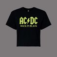 thumbnail image 2 of ACDC - Glow In The Dark - Back In Black - Juniors Cropped CotTon Blend T-Shirt, 2 of 5