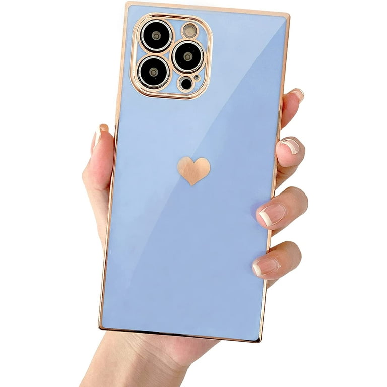 Square iPhone 13 Pro Max Case,Cute Full Camera Lens Protection &  Electroplate Reinforced Corners Shockproof Edge Bumper Case Compatible with  iPhone 13