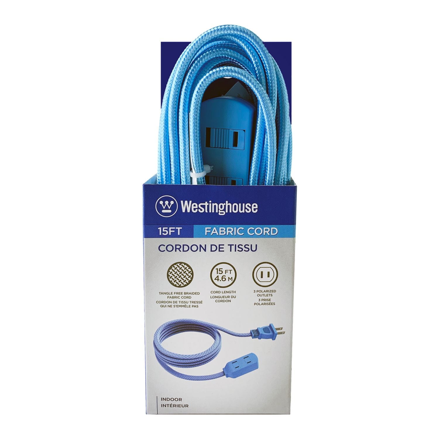 Rallonge en tissu bleu Westinghouse de 9 pi avec 3 prises