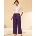 thumbnail image 3 of Ekouaer Pajama Pants for Women Soft Comfy Pajama Bottoms Casual Stretch Wide Leg Pants with Pockets, 3 of 6