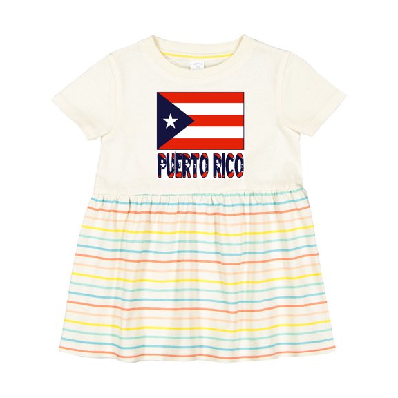 Inktastic Puerto Rico Flag & Name Girls Baby Dress