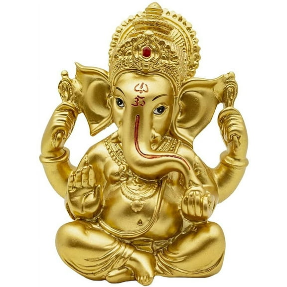 BangBangDa Divine Decor 5.5” H Diwali Ganesha Poly Stone Figurine