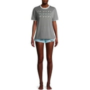 Women's and Women's Plus Warner Bros. FRIENDS Short Sleeve Top and Sleep Shorts, 2-Piece Pajama Set