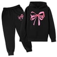 thumbnail image 2 of RMGVDSD Girls Sweatsuit 2 Piece Casual Outfits Bow Printed Hoodie Sweatshirts and Sweatpants with Pockets Fall Winter Fashion Jogger Sets 5-6 Years, 2 of 3