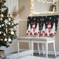 thumbnail image 3 of Christmas Red Snowman Chair Covers Set of 1 White Pine Tree Xmas Balls Snow Black Chair Back Covers Stretch Removable Washable Slipcovers Protector for Dining Room Kitchen Party Decor, 3 of 5