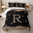thumbnail image 2 of Meiyoeat Animal Leopard Letter R Bed Spread Queen for Girls,Classic Polka Dot Queen Coverlet Set for Bedroom,Black Beige Brown, 2 of 7