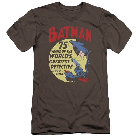 Batman Detective 75 Premium Canvas T-Shirt Adult Slim Fit 30/1-Charcoal