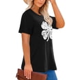 thumbnail image 4 of Anbech St. Patrick's Day Plus Size Shamrock T-Shirts for Women Graphic White Clover Print Short Sleeves T-Shirt with Round Neck, 4 of 4