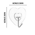 thumbnail image 3 of Lilixerw 10 PCS Adhesive Hooks for Hanging Heart Shape Wall Hooks Self Adhesive Towel Coat Hooks Waterproof Transparent Hook for Bathroom Shower Kitchen Door Outdoor Home Utility Hook, 3 of 9