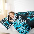 thumbnail image 4 of Feelyou Hip Hop Music Bedding Comforter Set for Child, Black Blue Graffiti Twin Comforter Sets, Street Artwork Reversible Bedding Set, Microfiber Bedroom Decor, 2 Pieces, 4 of 8