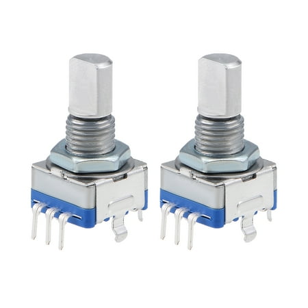 360 Degree Rotary Encoder Code Switch Digital Potentiometer EC11 7 Pins 15mm D-Shaft 2 pcs