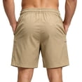thumbnail image 5 of UDAUDU Men's Hiking Cargo Shorts Athletic Stretch Quick Dry Lightweight Shorts for Men Outdoor Fishing Shorts with Pockets Khaki M, 5 of 6