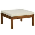 thumbnail image 5 of vidaXL 3 Piece Patio Lounge Set with Cream Cushion Solid Acacia Wood, 5 of 6
