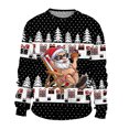 thumbnail image 4 of toraway Chandails à Col Rond pour Hommes Unis Hiver Tendance Automne et Hiver Chandail Imprimé de Noël à Capuche m, 4 of 4