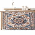 thumbnail image 2 of Blue Burnt Orange Boho Cabinet Curtain 28"Wx51"L,Dustproof Storage Cabinet Curtain with Self Adhesive Tape,Antique Southwestern Ethnic Tall Pantry Cover Drape for Kitchen,Laundry Room,Utility Closet, 2 of 9