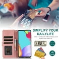 thumbnail image 6 of MYKOMI Compatible with Samsung Galaxy A52/A52S 5G Wallet Case HD Screen Protector Zipper Leather Flip Cover Card Holder Stand Cell Accessories for A 52 S 4G G5 52A S52 52S Women Men Rose Gold, 6 of 7