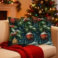 thumbnail image 4 of Gumesh Natural Linen Christmas Pillow Cover with Embroidery-Style Print, Nordic Holiday Sofa Decor with Hidden Zipper, Machine Washable Cushion Case for Living Room, 4 of 6