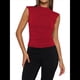 thumbnail image 1 of Camisetas Básicas Sin Mangas para Salir de Mujer, Cuello Alto, Ropa de , Camisetas Lindas Sin Mangas, Conjuntos de Verano Y2K. Rojo XXL, 1 of 9