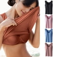 thumbnail image 4 of Bras for Women,Upgraded Seamless Camisole Undershirt for Women Built-in Removable Bra Pads Sleeveless Soft Innerwear Summer,Sports Bras for Women,Orange,2XL, 4 of 6
