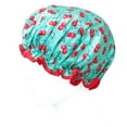 thumbnail image 3 of Wrapables® Stylish Double Layer Waterproof Shower Caps (Set of 4), Dots, Cherries & Kitties, 3 of 7