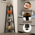 thumbnail image 5 of Costway 4-Tier Corner Shelf Metal Storage Rack Domestic Bookcase Display Stand WoodBlack, 5 of 10