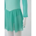 thumbnail image 4 of MSemis Girls Shiny Figure Ice Skating Dress Long Sleeve Tulle Mock Neck Ballet Mint Green 8, 4 of 7