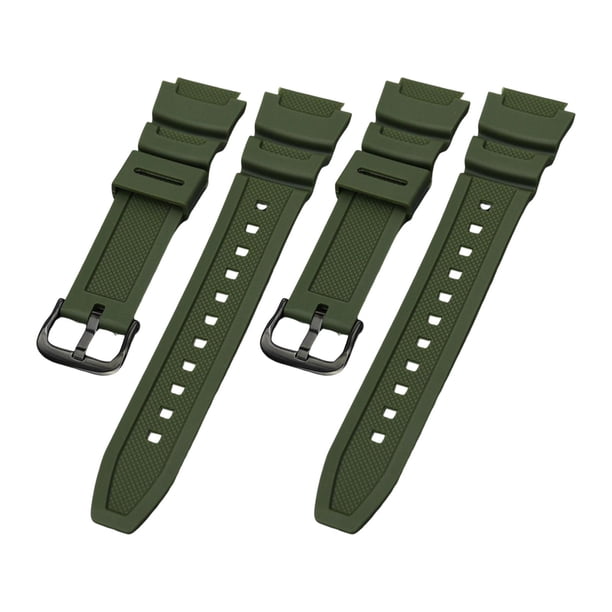Correa de goma para reloj, hebilla de acero inoxidable para AE-1300 AE-1000W Sgw-300H verde negro jinwen correa de reloj
