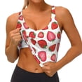 thumbnail image 4 of Naloa Hand Drawn Strawberry Sports Bras for Women, High Support Bra with Removable Pads, Comfortable - Medium, 4 of 9