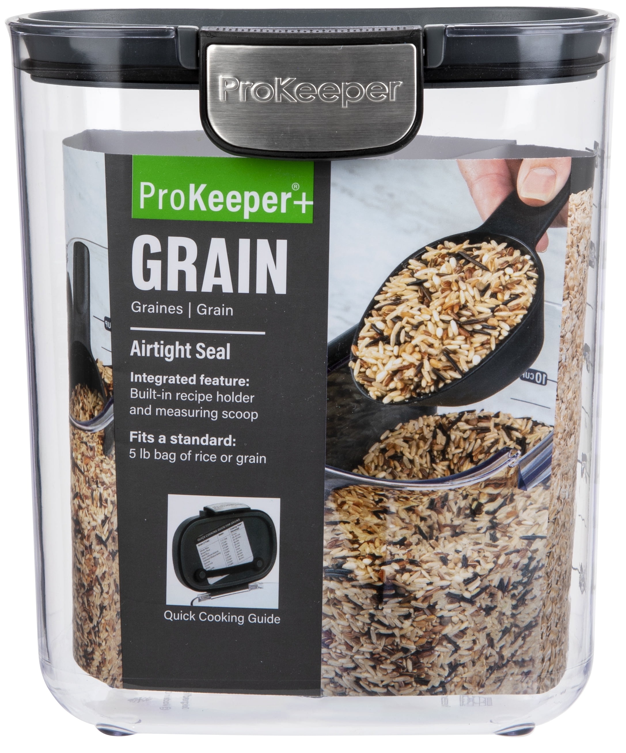 Progressive International Grey Plastic Airtight Food Storage Container