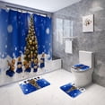 thumbnail image 2 of 4Pcs/set Christmas Shower Curtain Bath Mat Toilet Cover Mat Rug Christmas Home Bathroom Decorations, 2 of 9