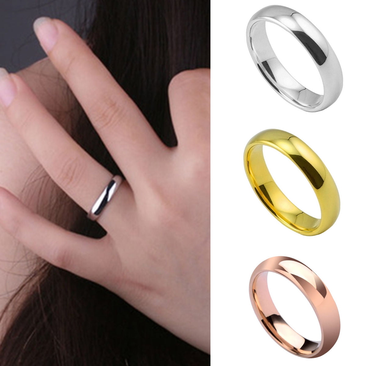 Amazon.com: Meilord 6mm Fashion Tungsten Steel Rings Minimalist Couple Rings  Multi-Faceted Wedding Band High Polish Plain Rings Plain Statement Band for  Women Girls Mens: Clothing, Shoes & Jewelry