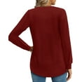 thumbnail image 3 of Rosvigor Blouses for Women Dressy Long Sleeve Shirts Casual Fall Tops Winter Tunic with Pleats, 3 of 7