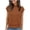 Brown, variant on Tops For Women Summer Mock Neck Short Sleeve Gathered Hem Trendy Casual Solid Everyday Brunch Streetwear Workday Travel Look Relaxed Modern Resort
